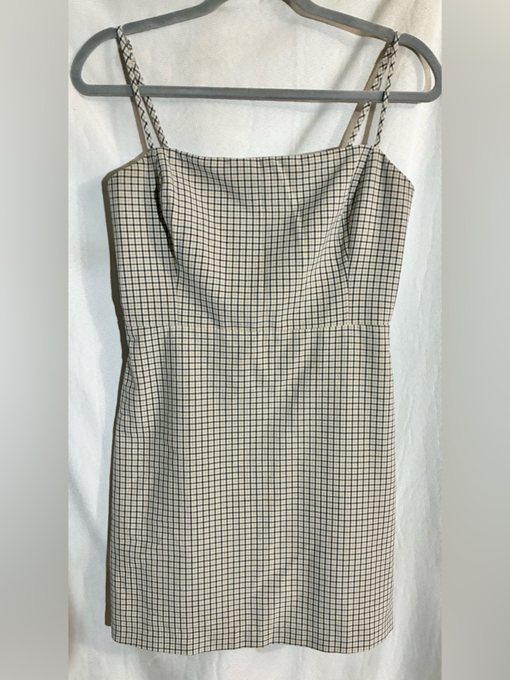 Wilfred Gingham Shift Dress Sz S New Classic Smocking Stretch Lined Schoolgirl